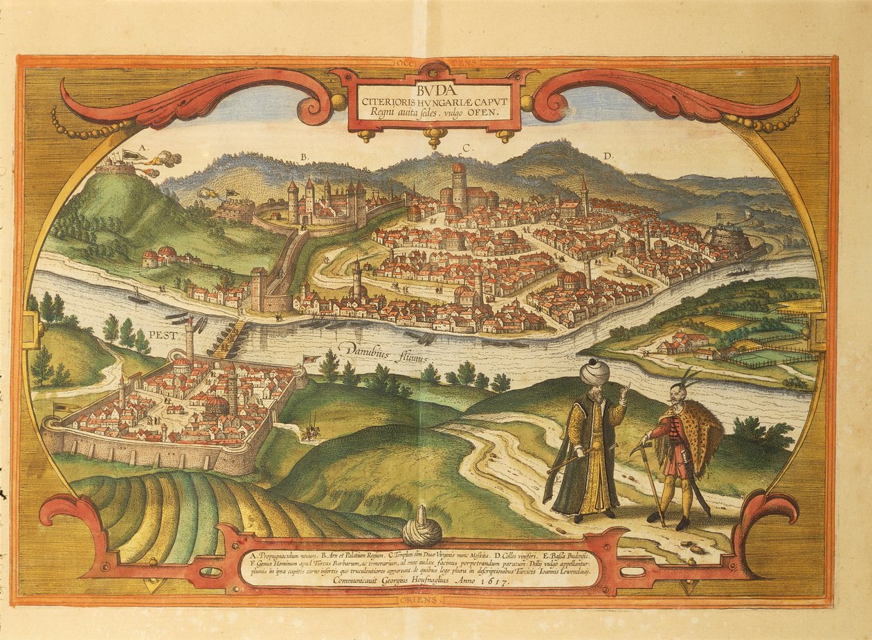 Budapest från World Cities av Georg Braun av Georg Braun and Hogenberg Franz