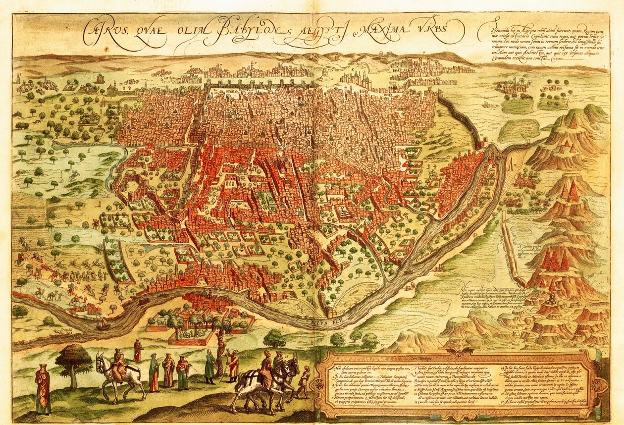 Kairo, Egypten av Georg and Hogenberg Franz (1535 90) Braun