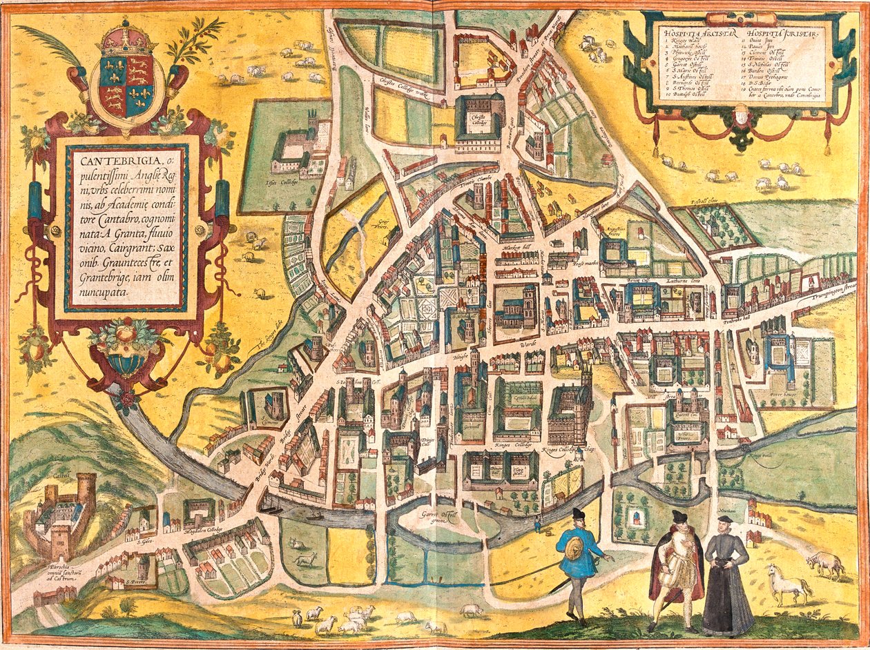 Cambridge, Storbritannien av Georg and Hogenberg Franz (1535 90) Braun