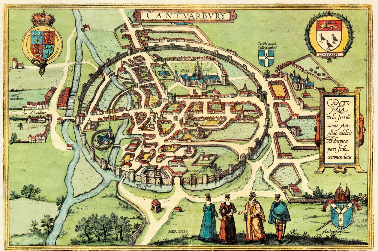 Canterbury, England av Georg and Hogenberg Franz (1535 90) Braun