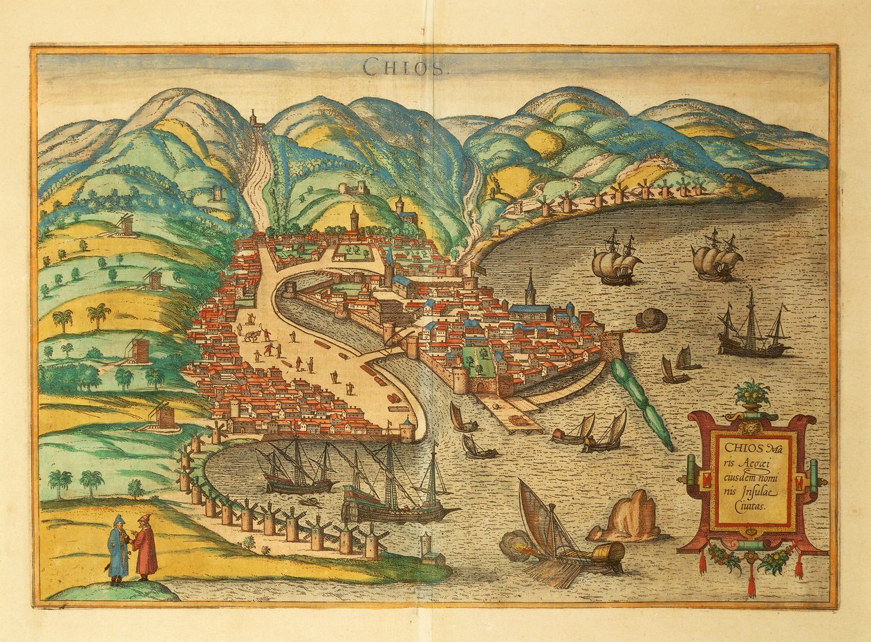 Chios från Cities of the World av Georg Braun av Georg Braun and Hogenberg Franz