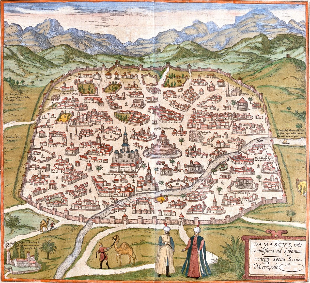Damaskus, Syrien av Georg and Hogenberg Franz (1535 90) Braun