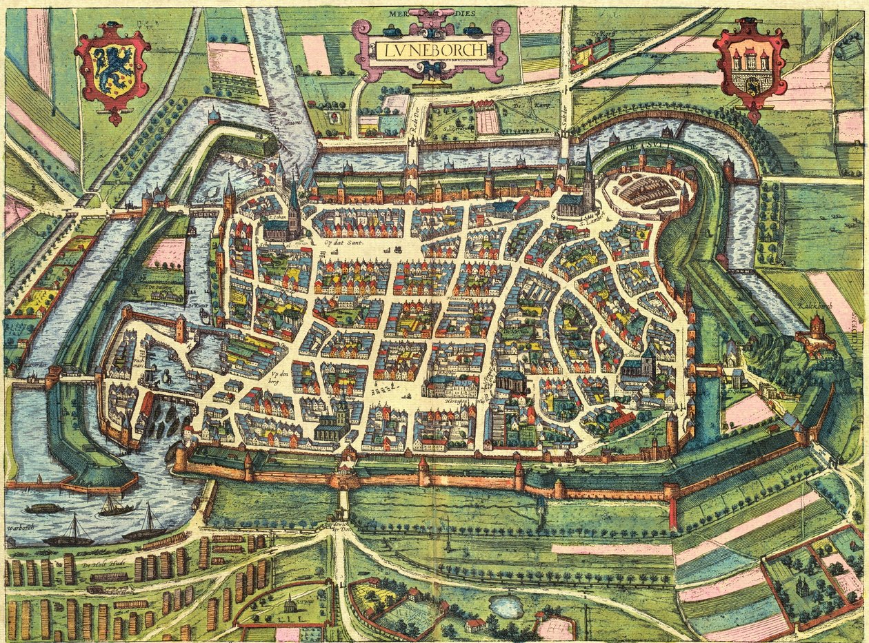 Edinburgh, Skottland av Georg and Hogenberg Franz (1535 90) Braun
