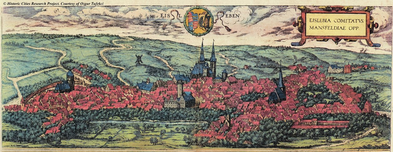 Eisleben i Sachsen av Georg and Hogenberg Franz (1535 90) Braun