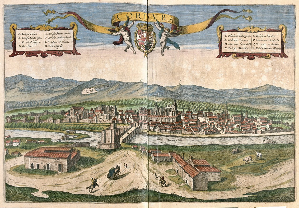 Fontainebleau, Frankrike (gravyr av Georg Braun and Hogenberg Franz