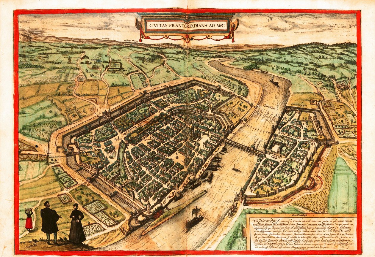 Frankfurt vid floden Main av Georg and Hogenberg Franz (1535 90) Braun
