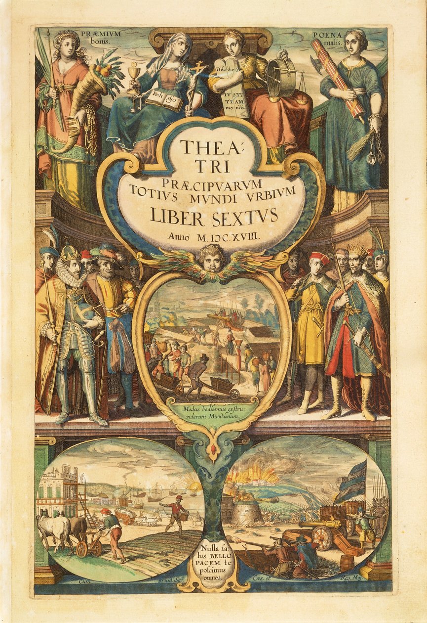 Frontispice till volym VI, från Civitates Orbis Terrarum av Georg Braun av Georg Braun and Hogenberg Franz