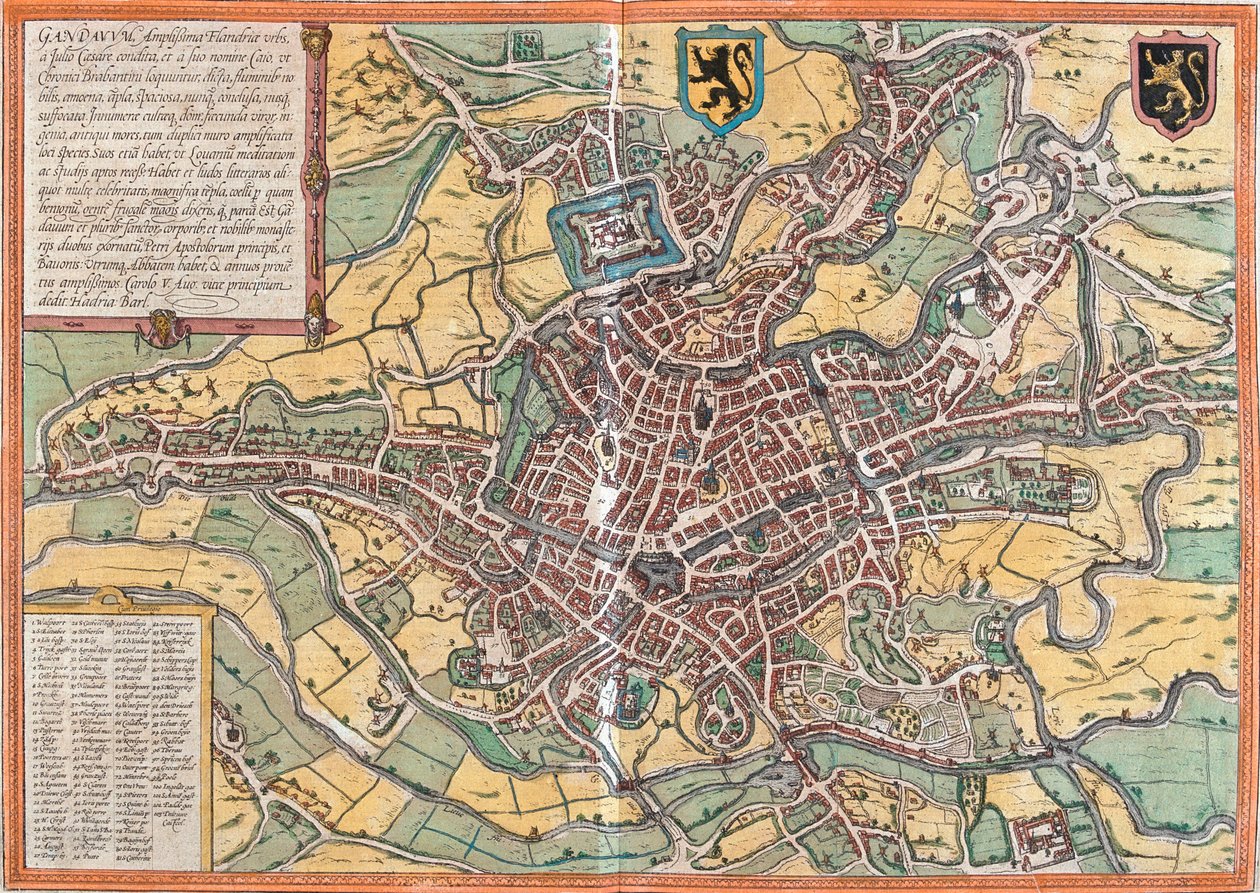 Gent, Belgien av Georg and Hogenberg Franz (1535 90) Braun