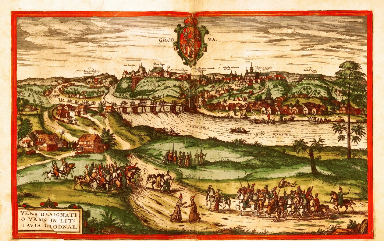 Grodno, Polen av Georg and Hogenberg Franz (1535 90) Braun