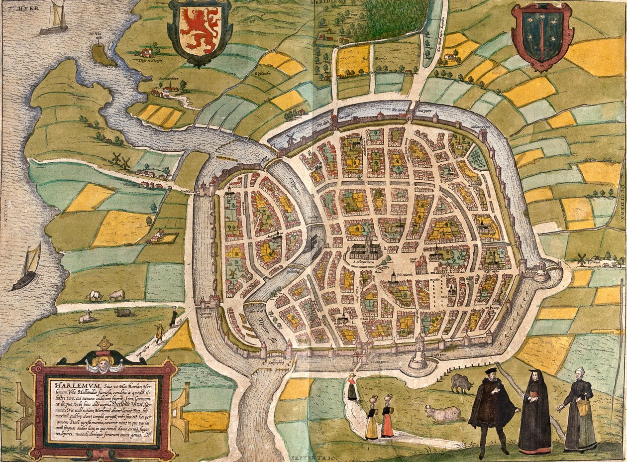 Haarlem, Nederländerna av Georg and Hogenberg Franz (1535 90) Braun