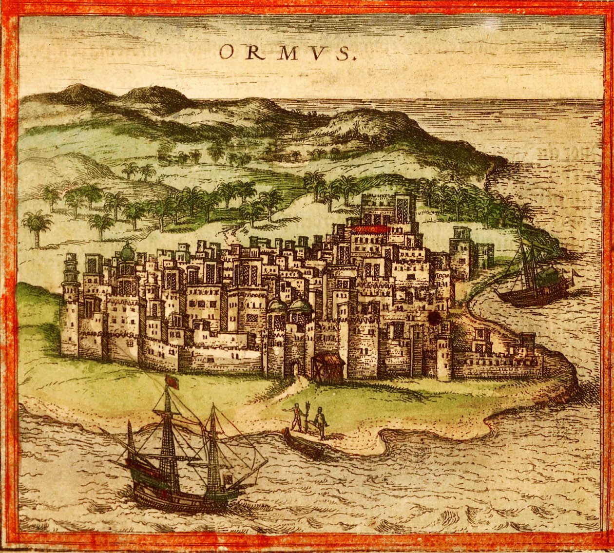 Hormuz, Persien, Iran av Georg and Hogenberg Franz (1535 90) Braun