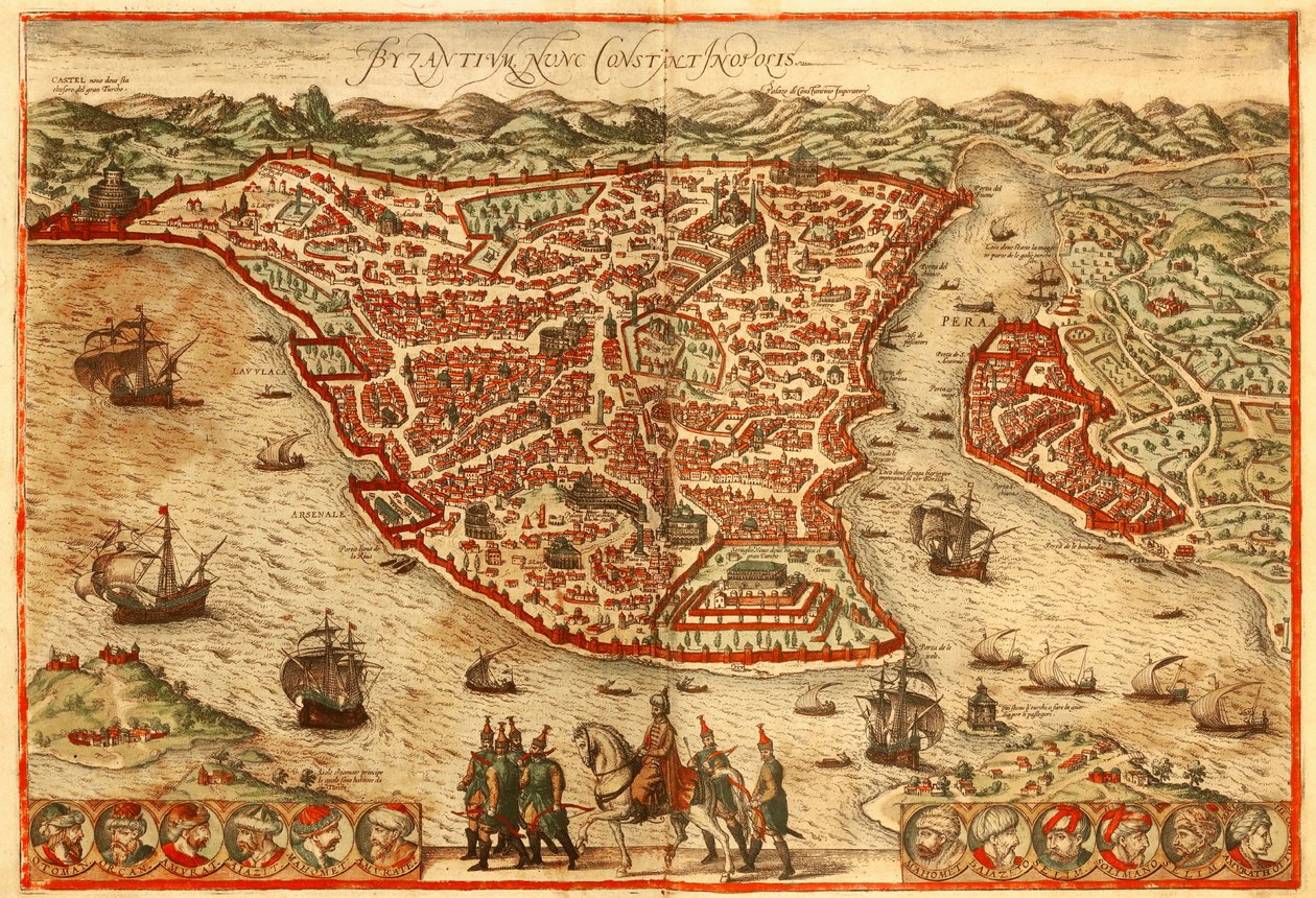 Istanbul av Georg and Hogenberg Franz (1535 90) Braun