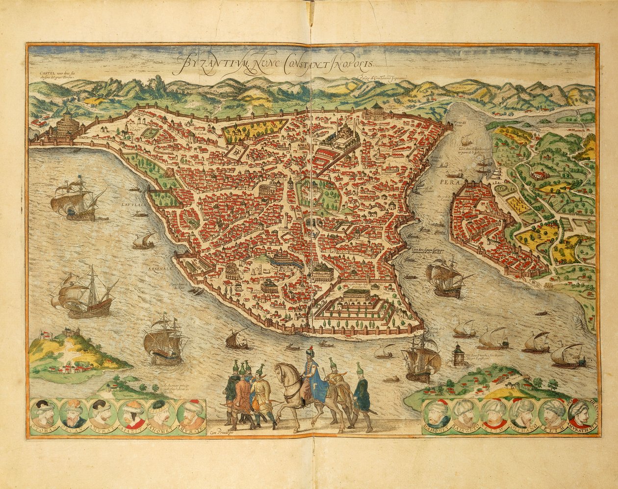 Istanbul från världsstäderna av Georg Braun av Georg Braun and Hogenberg Franz