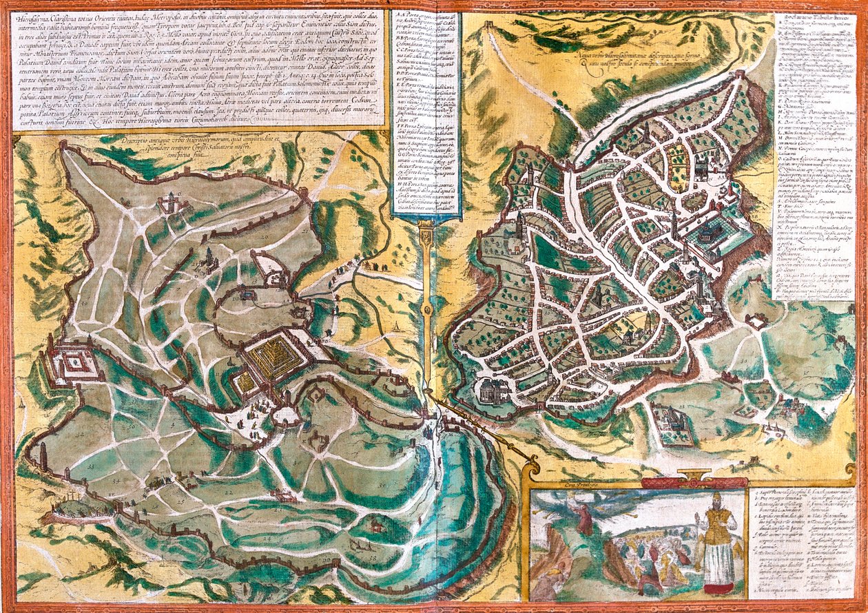 Jerusalem, Israel av Georg and Hogenberg Franz (1535 90) Braun