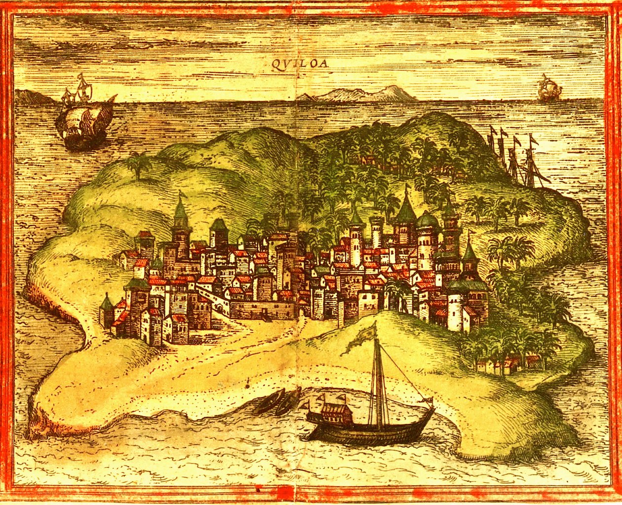 Kilwa, Tanzania av Georg and Hogenberg Franz (1535 90) Braun