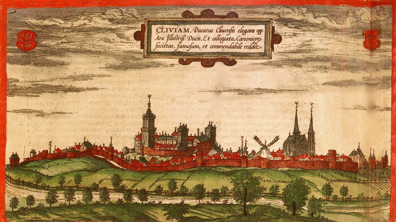 Kleve, Tyskland av Georg and Hogenberg Franz (1535 90) Braun