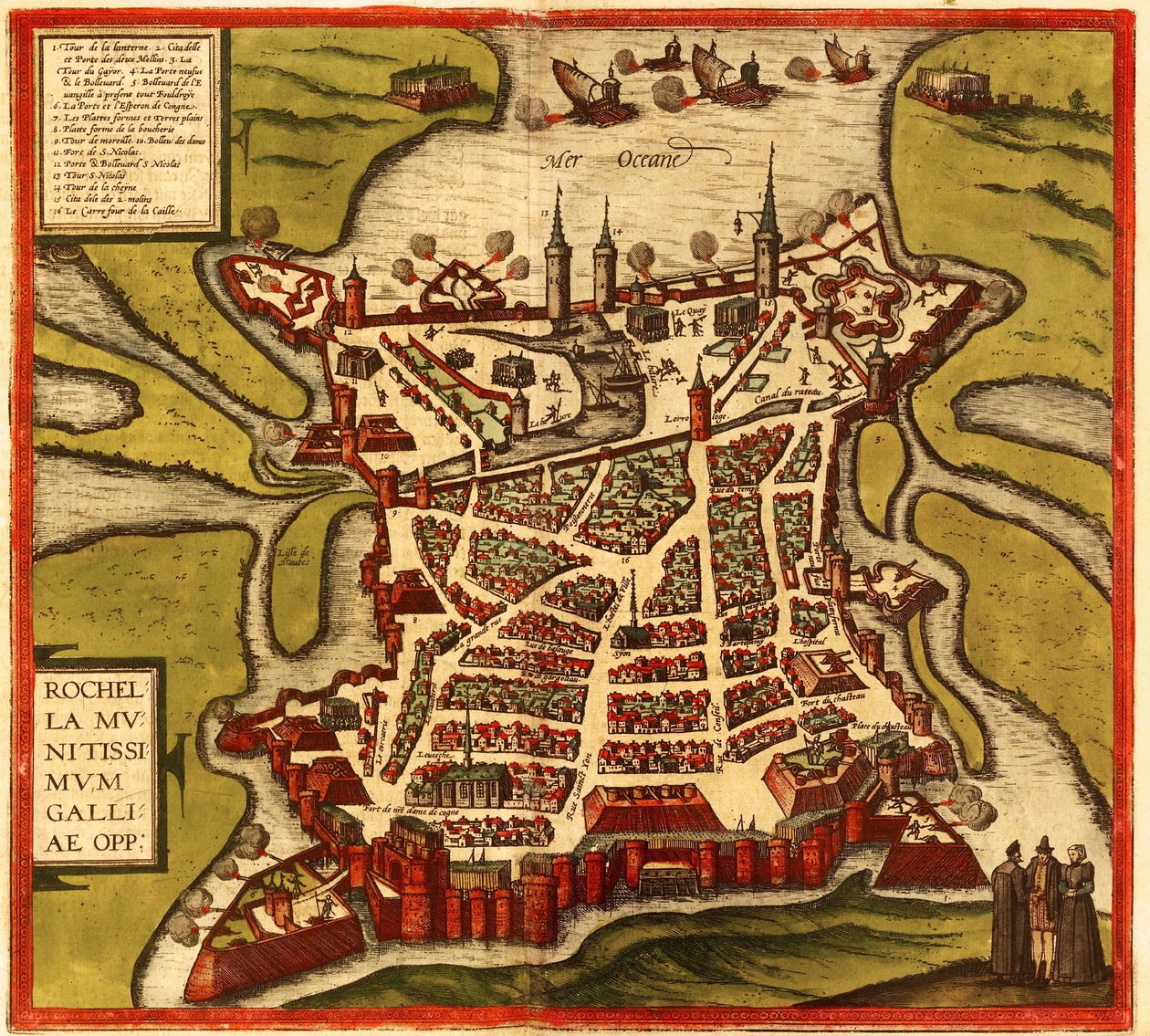 La Rochelle, Frankrike av Georg and Hogenberg Franz (1535 90) Braun