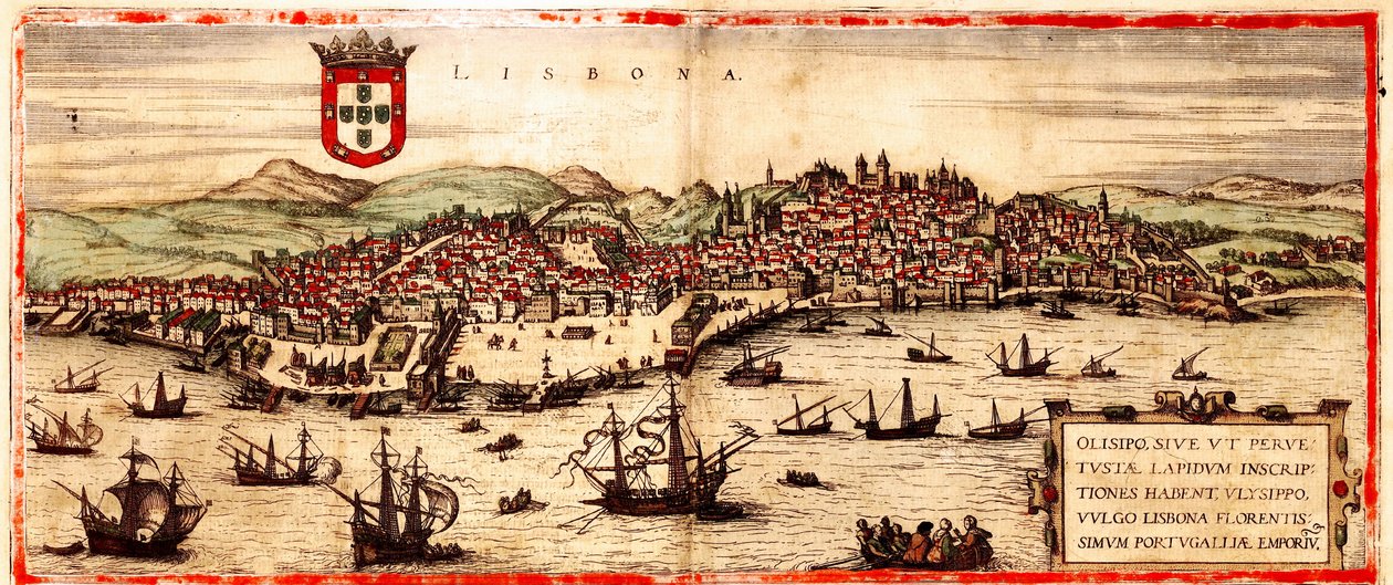 Lissabon, Portugal av Georg and Hogenberg Franz (1535 90) Braun