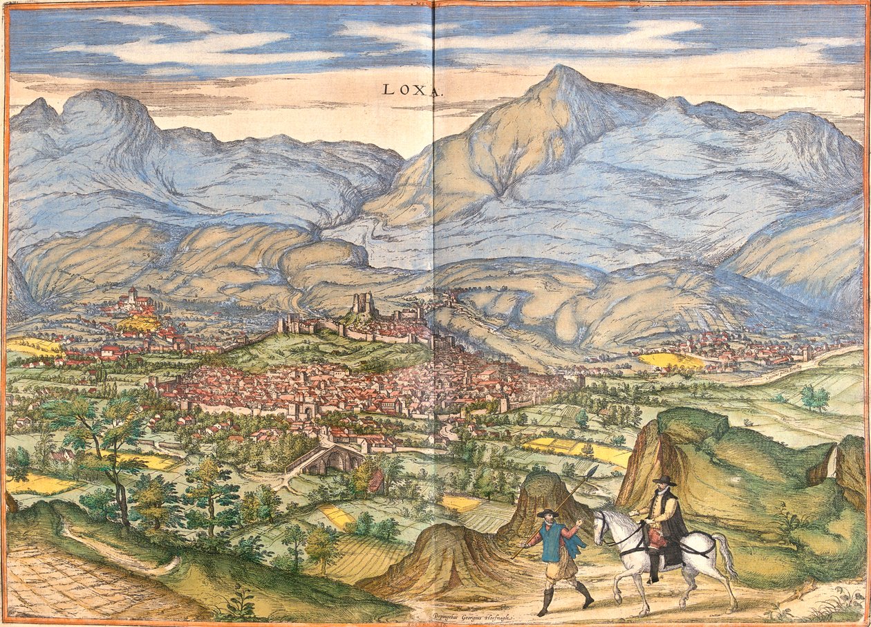 Loja, Spanien av Georg and Hogenberg Franz (1535 90) Braun