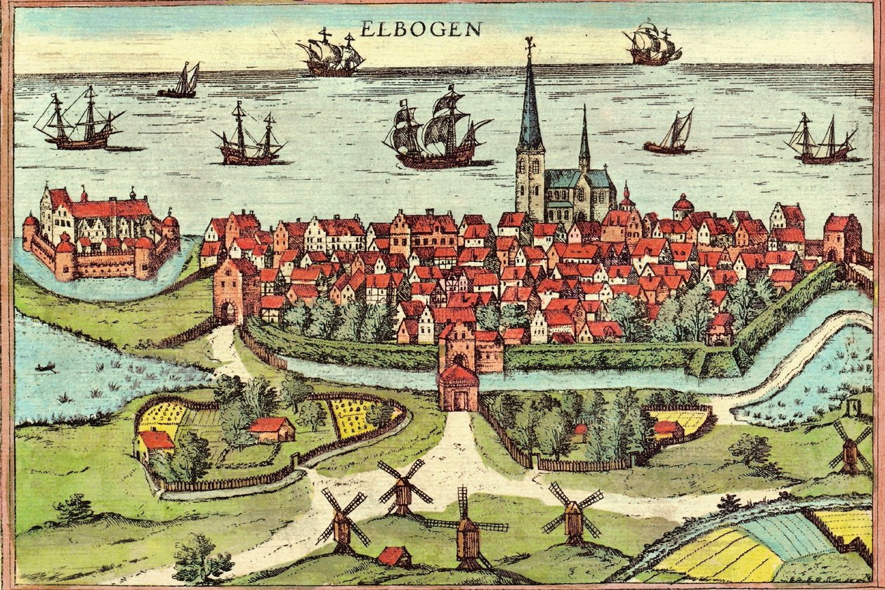 Malmö, Sverige av Georg and Hogenberg Franz (1535 90) Braun