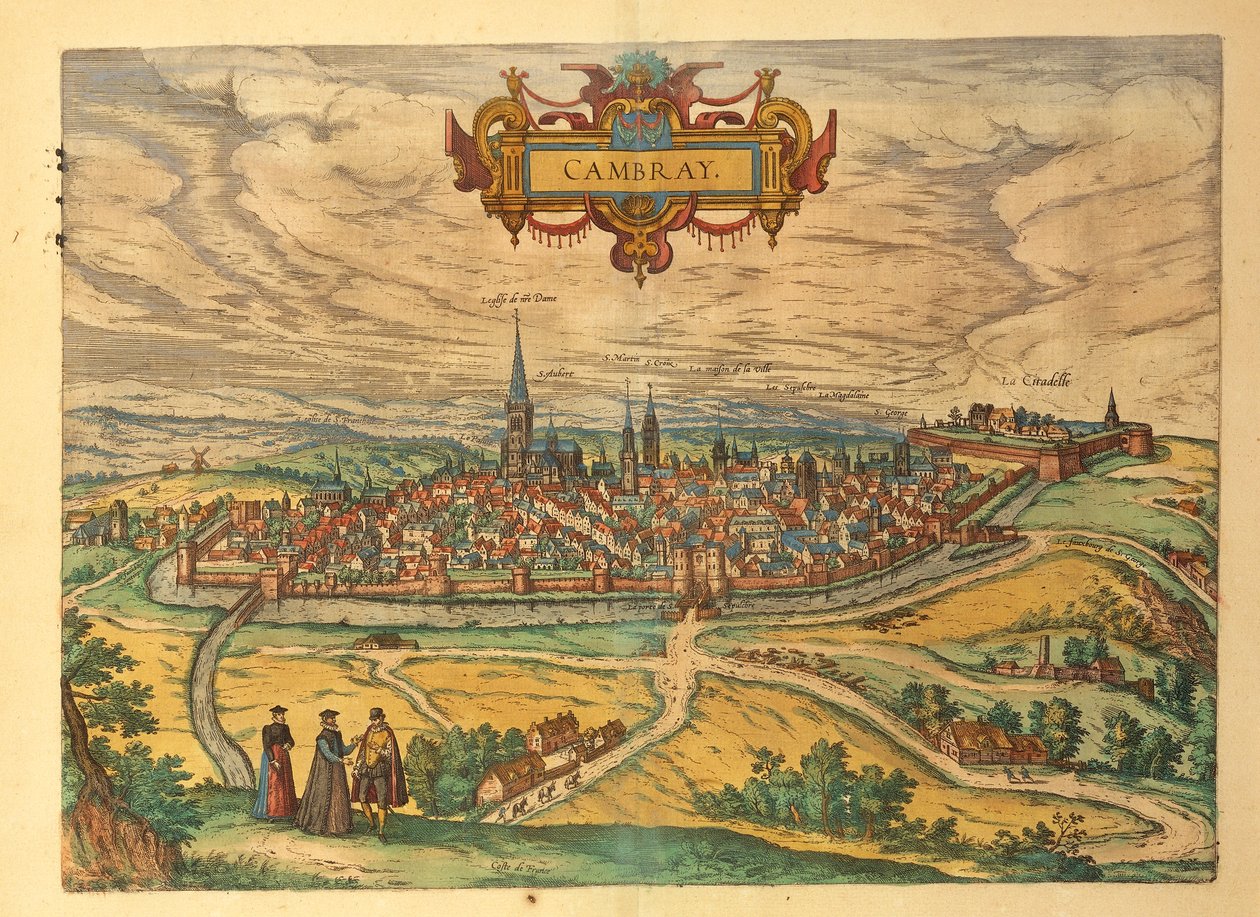 Karta över Cambrai från Civitates Orbis Terrarum av Georg Braun av Georg Braun and Hogenberg Franz