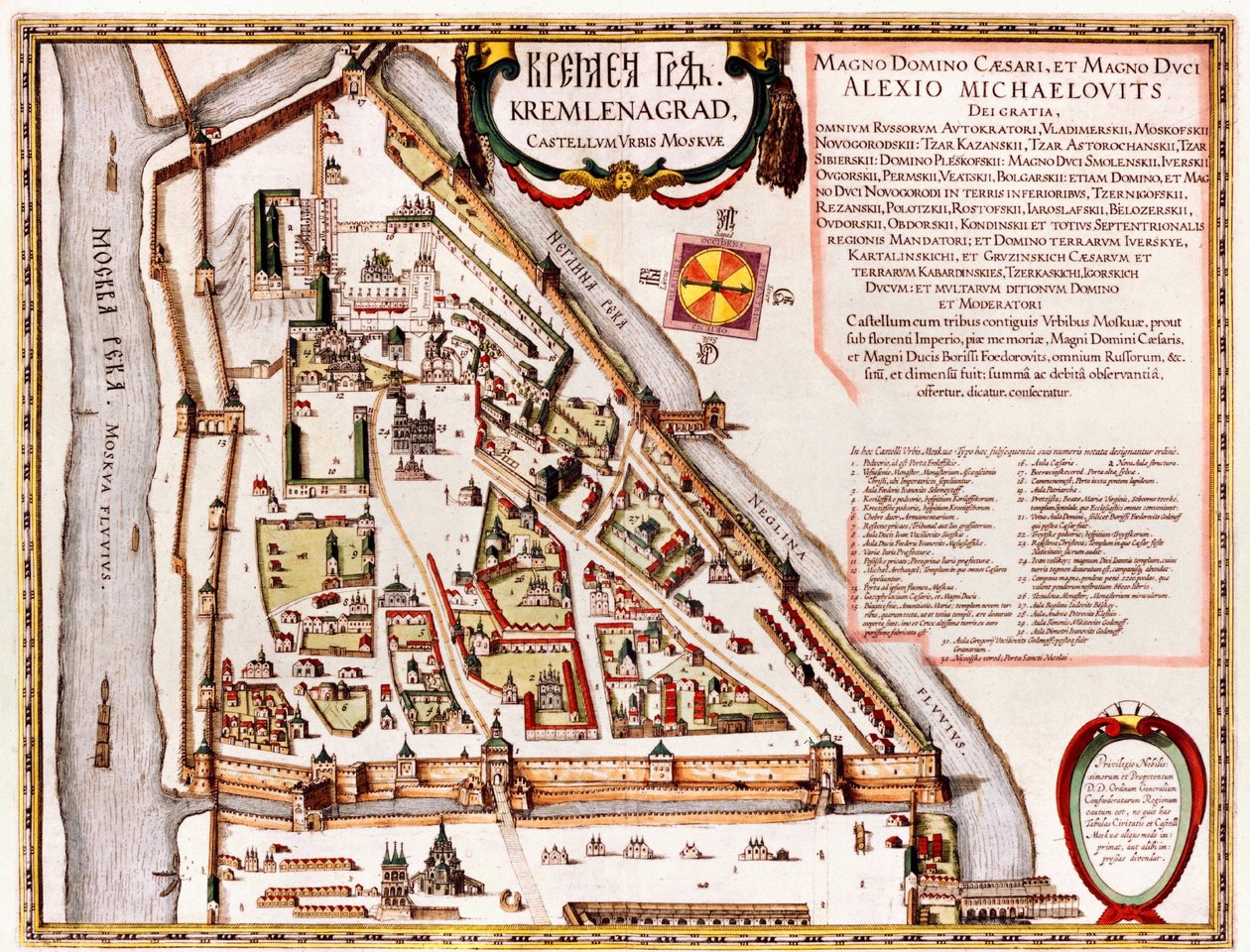 Moskva, Moskva, Ryssland av Georg and Hogenberg Franz (1535 90) Braun