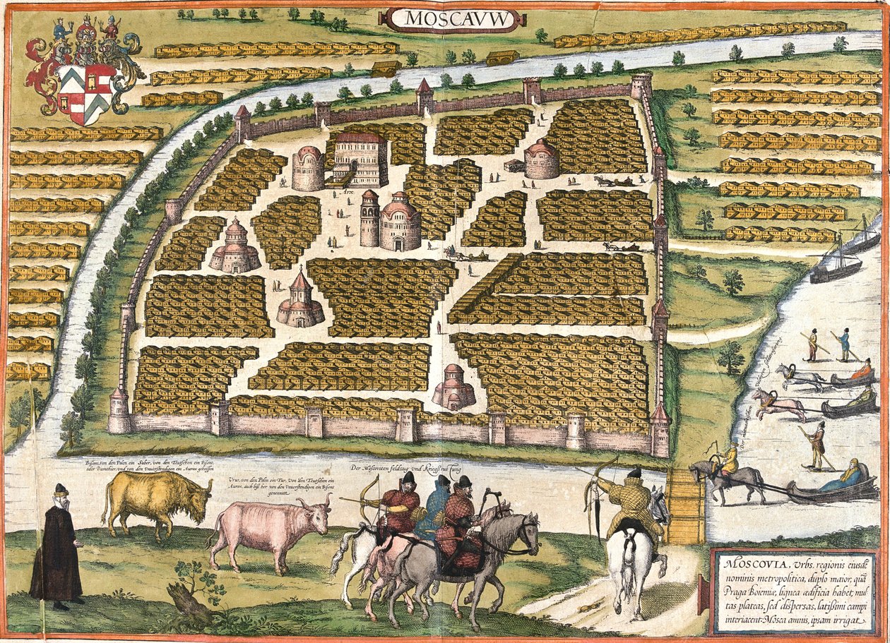 Moskva, Ryssland av Georg and Hogenberg Franz (1535 90) Braun
