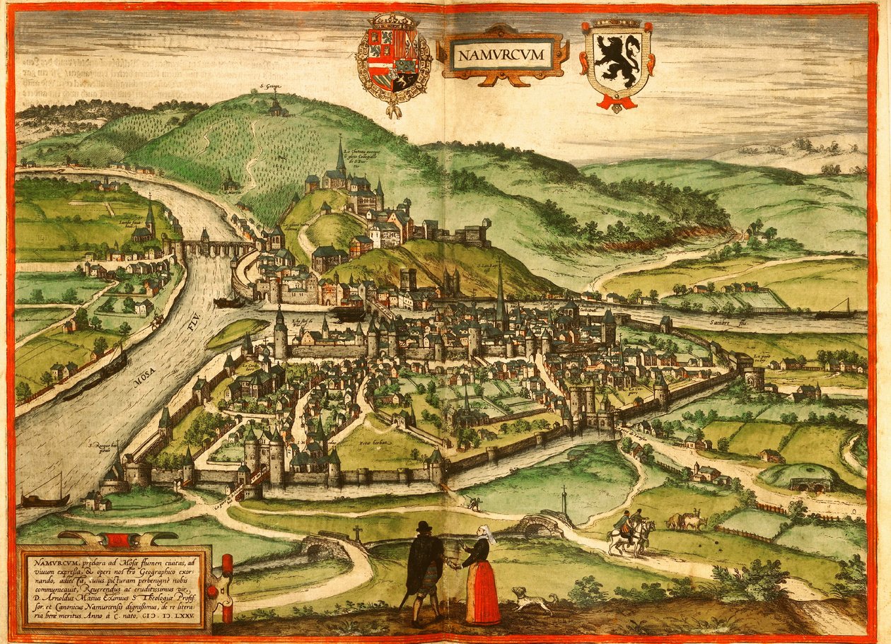 Namur, Belgien av Georg and Hogenberg Franz (1535 90) Braun