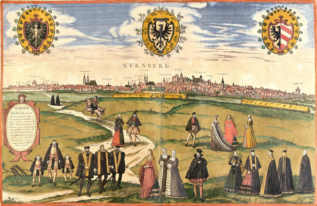 Nuremberg, Tyskland av Georg and Hogenberg Franz (1535 90) Braun