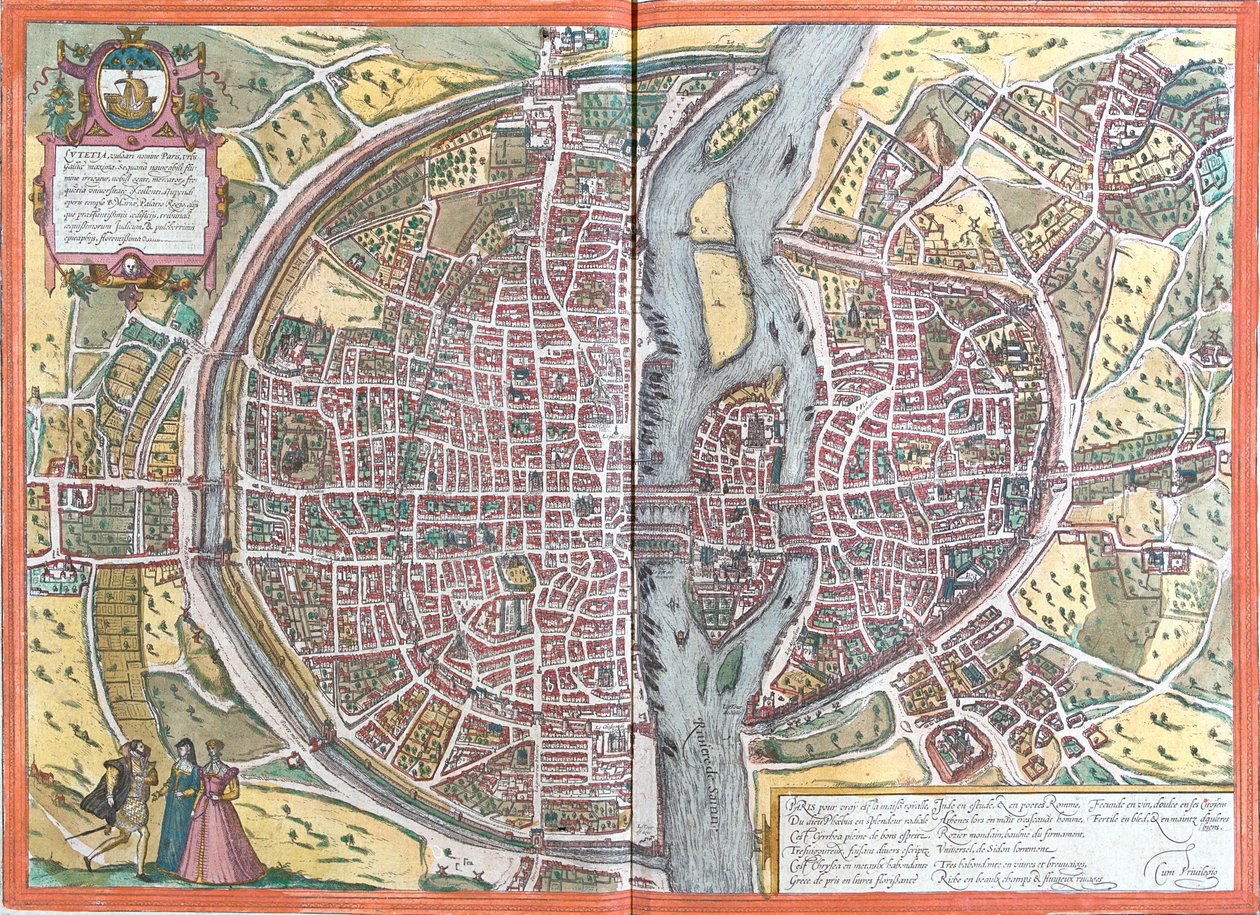 Paris, Frankrike av Georg and Hogenberg Franz (1535 90) Braun