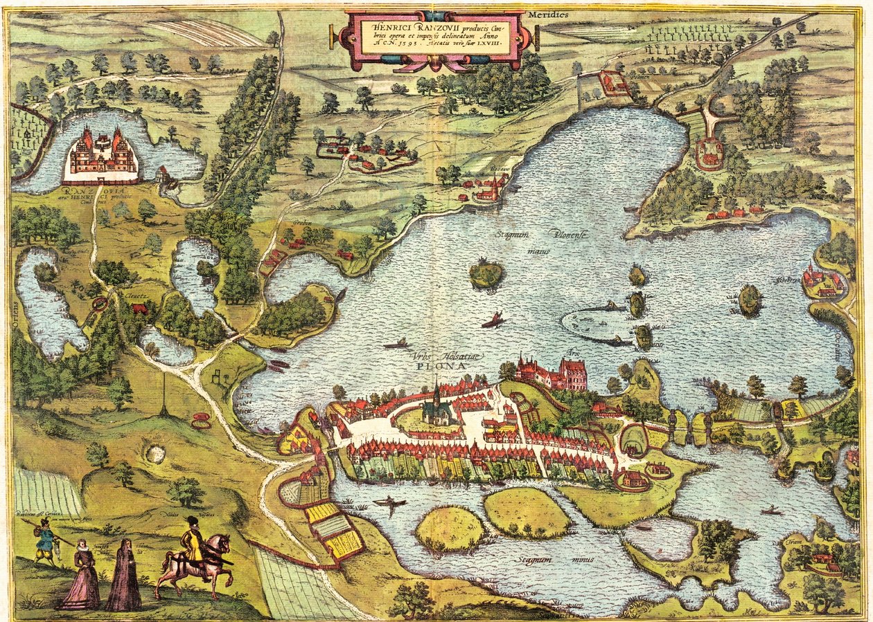 Plon, Tyskland av Georg and Hogenberg Franz (1535 90) Braun