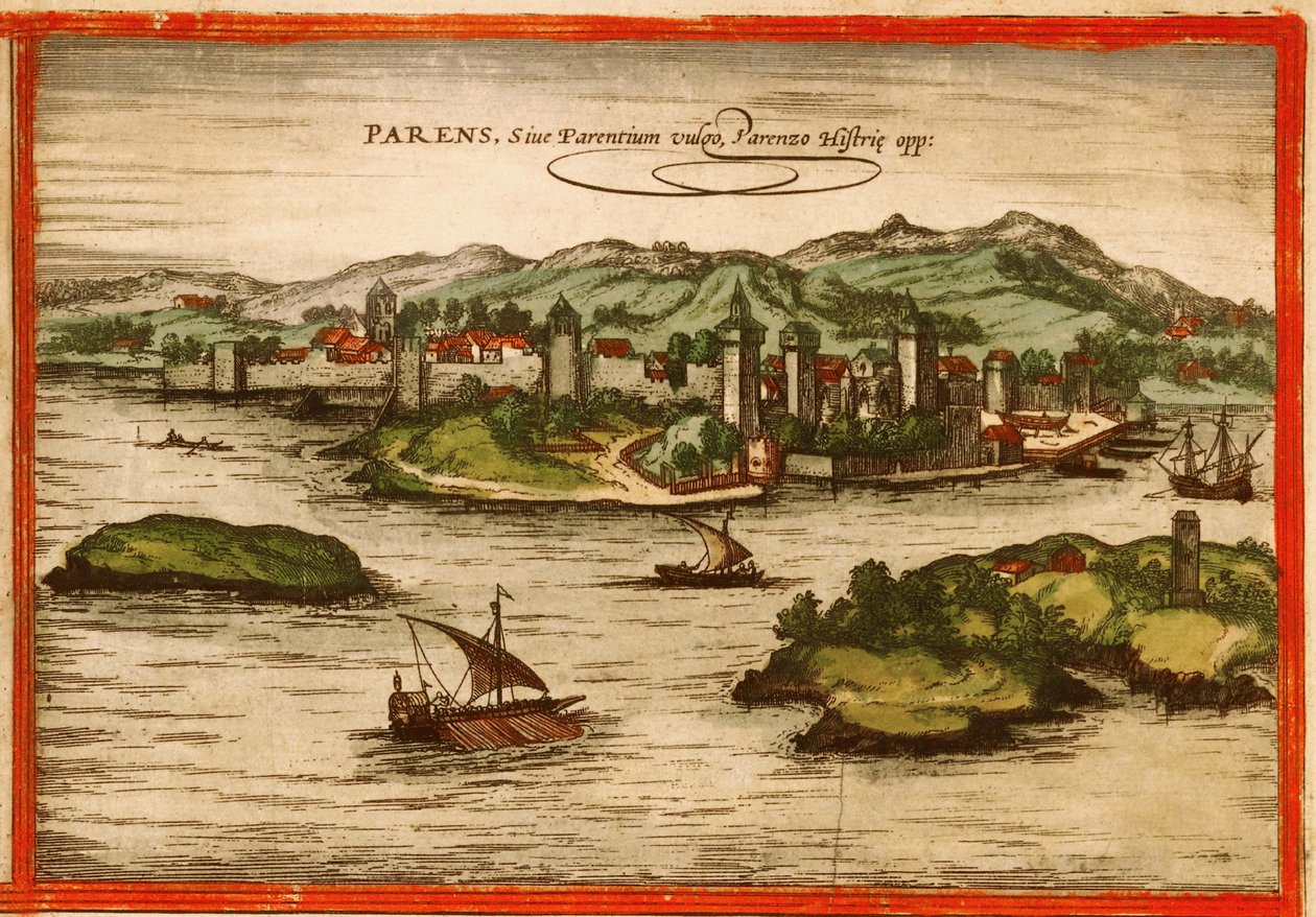 Porec, Kroatien av Georg and Hogenberg Franz (1535 90) Braun