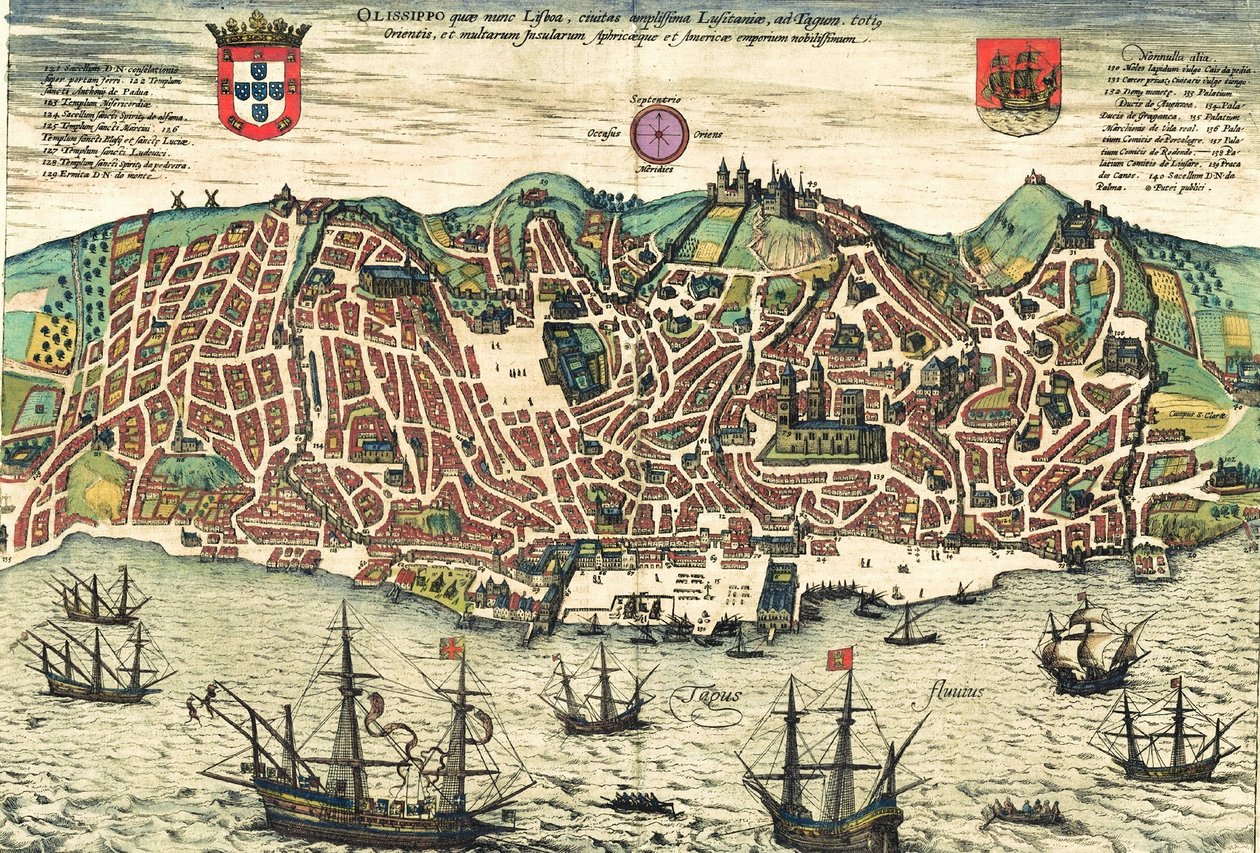 Portugal av Georg and Hogenberg Franz (1535 90) Braun