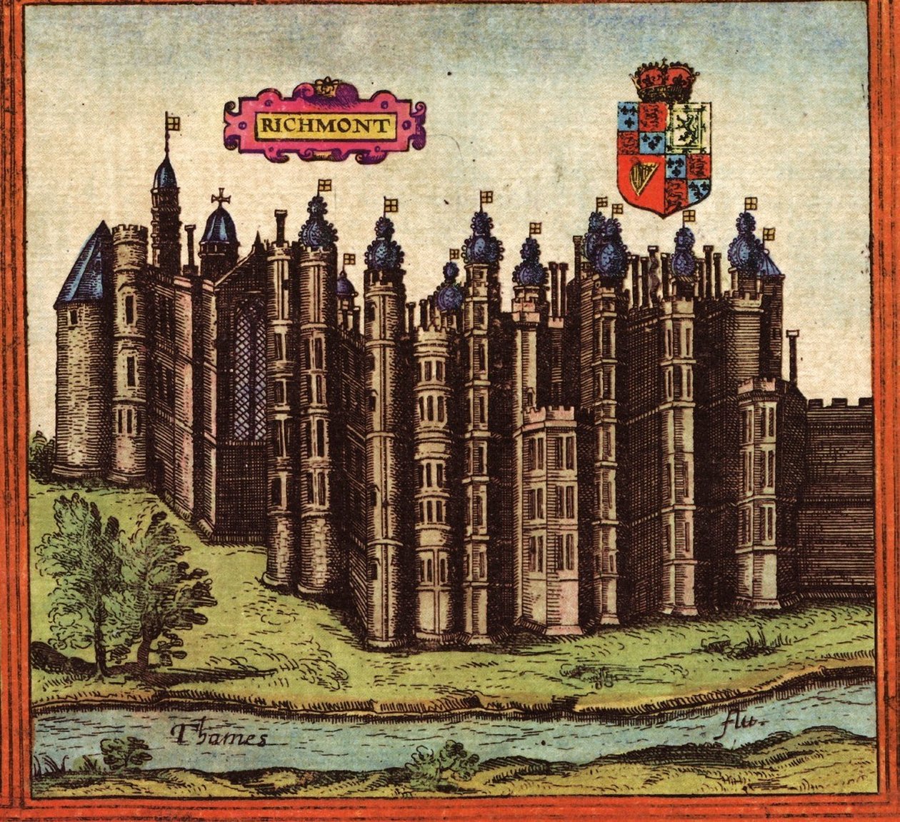 Richmond, England av Georg and Hogenberg Franz (1535 90) Braun