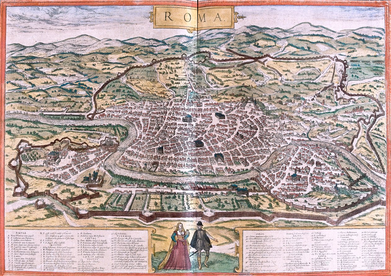 Rom, Italien av Georg and Hogenberg Franz (1535 90) Braun