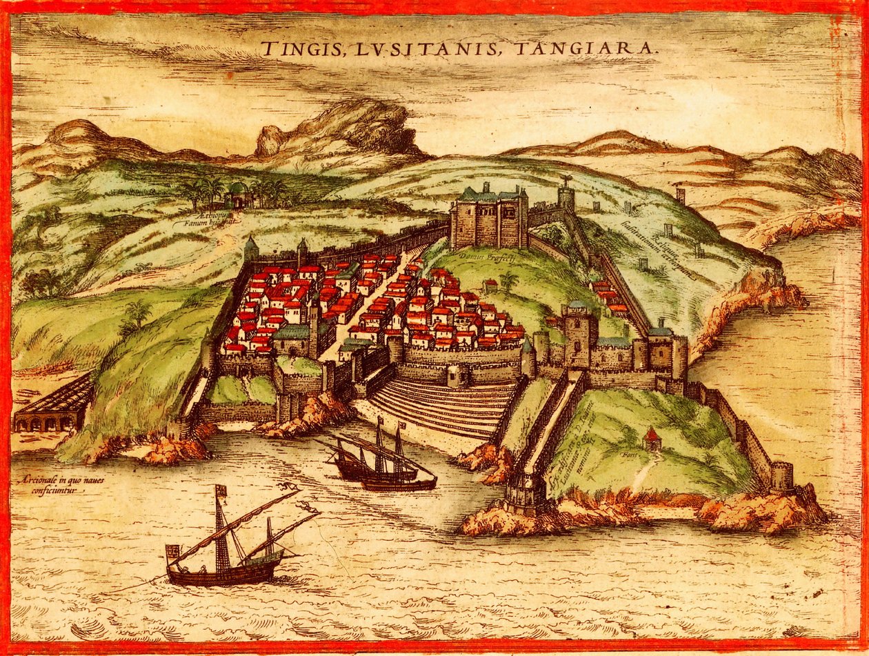 Tangiers, Marocko av Georg and Hogenberg Franz (1535 90) Braun
