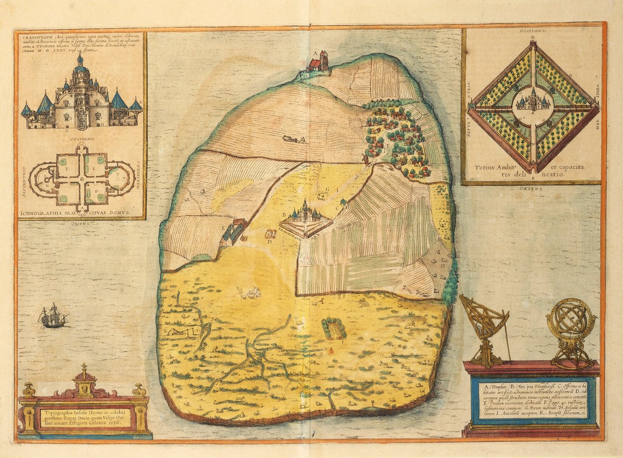 Uranienborg från Cities of the World av Georg Braun av Georg Braun and Hogenberg Franz