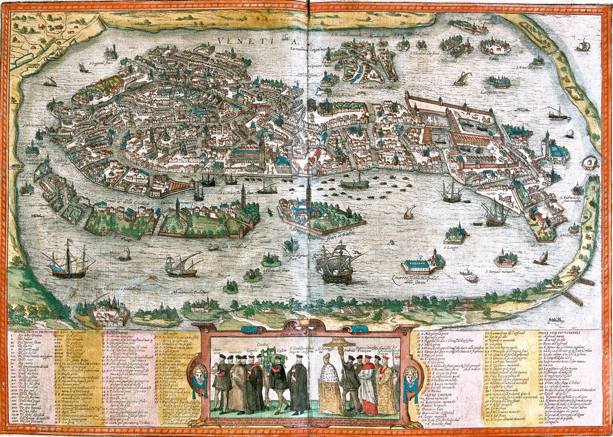 Venedig, Italien av Georg and Hogenberg Franz (1535 90) Braun