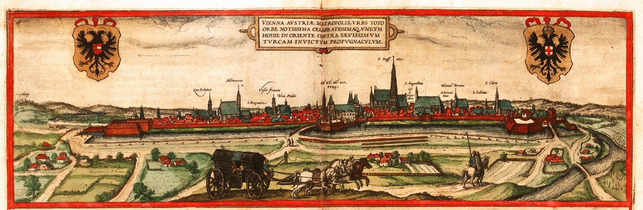 Wien, Österrike av Georg and Hogenberg Franz (1535 90) Braun