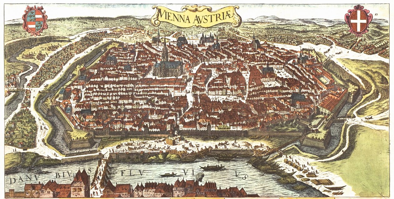Wien, Österrike av Georg and Hogenberg Franz (1535 90) Braun