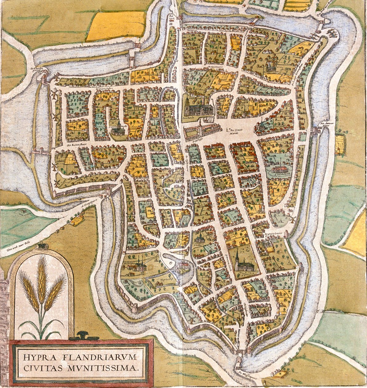 Ypres, Belgien av Georg and Hogenberg Franz (1535 90) Braun