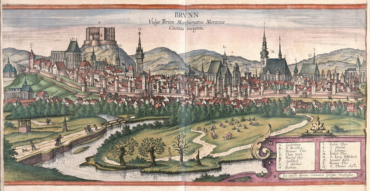 Brno, Tjeckien (gravyr av Georg Braun and Hogenberg Franz