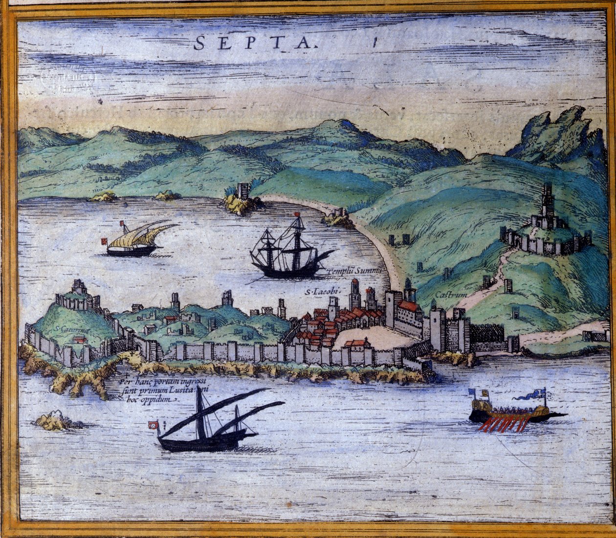 Ceuta, Marocko, från Atlas "World Cities" av Braun och Hogenberg av Georg Braun and Hogenberg Franz