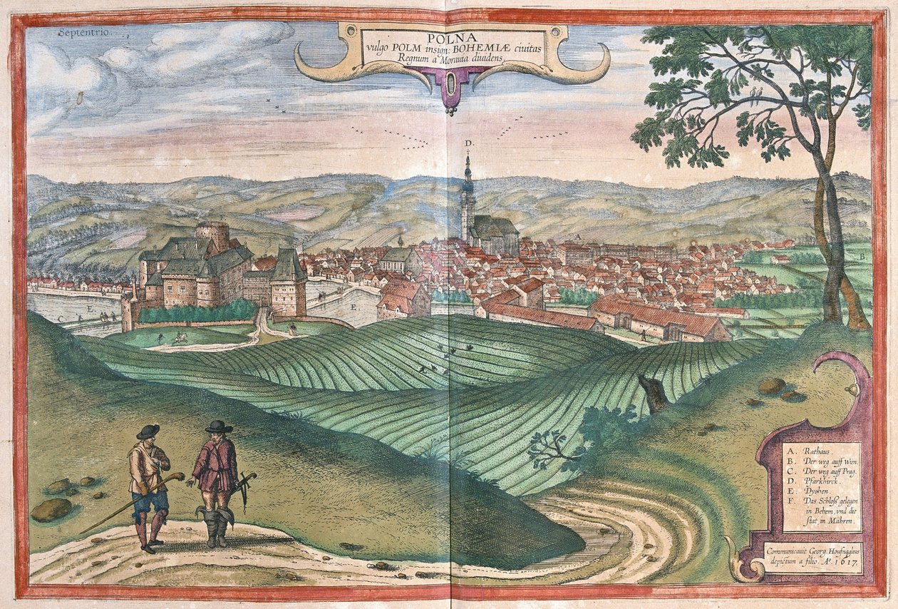 Polna, Tjeckien (gravyr av Georg Braun and Hogenberg Franz