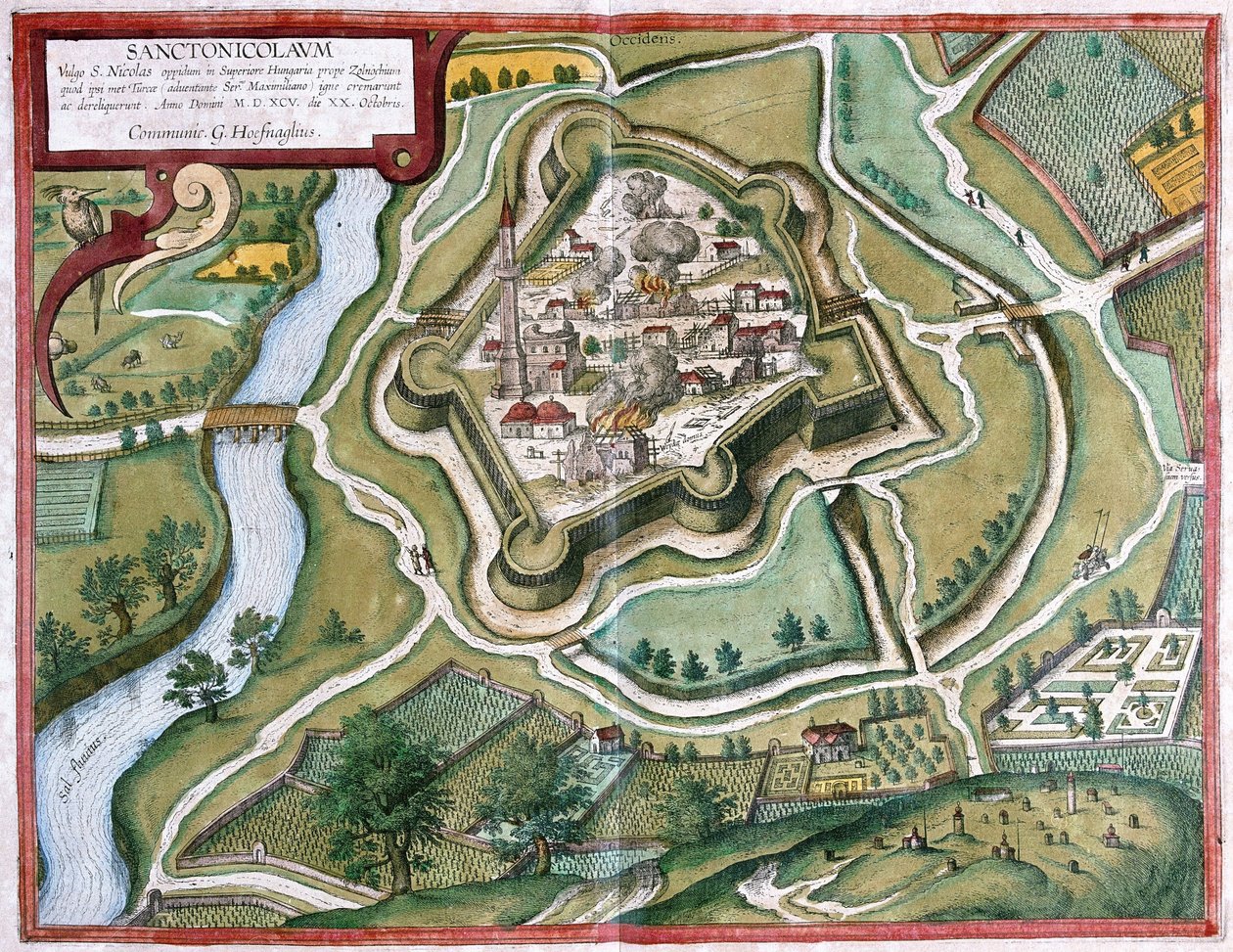 Torokszentmiklos, Ungern (gravyr av Georg Braun and Hogenberg Franz