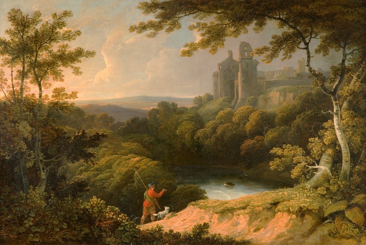 Ruinerna av Rosslyn Castle, Midlothian, 1810 av George Arnald