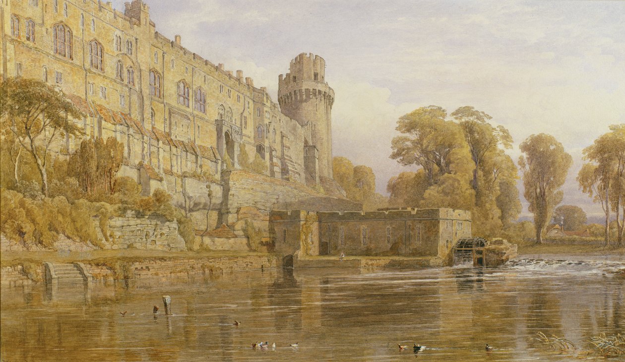 Warwick Castle från Avon av George Arthur Fripp