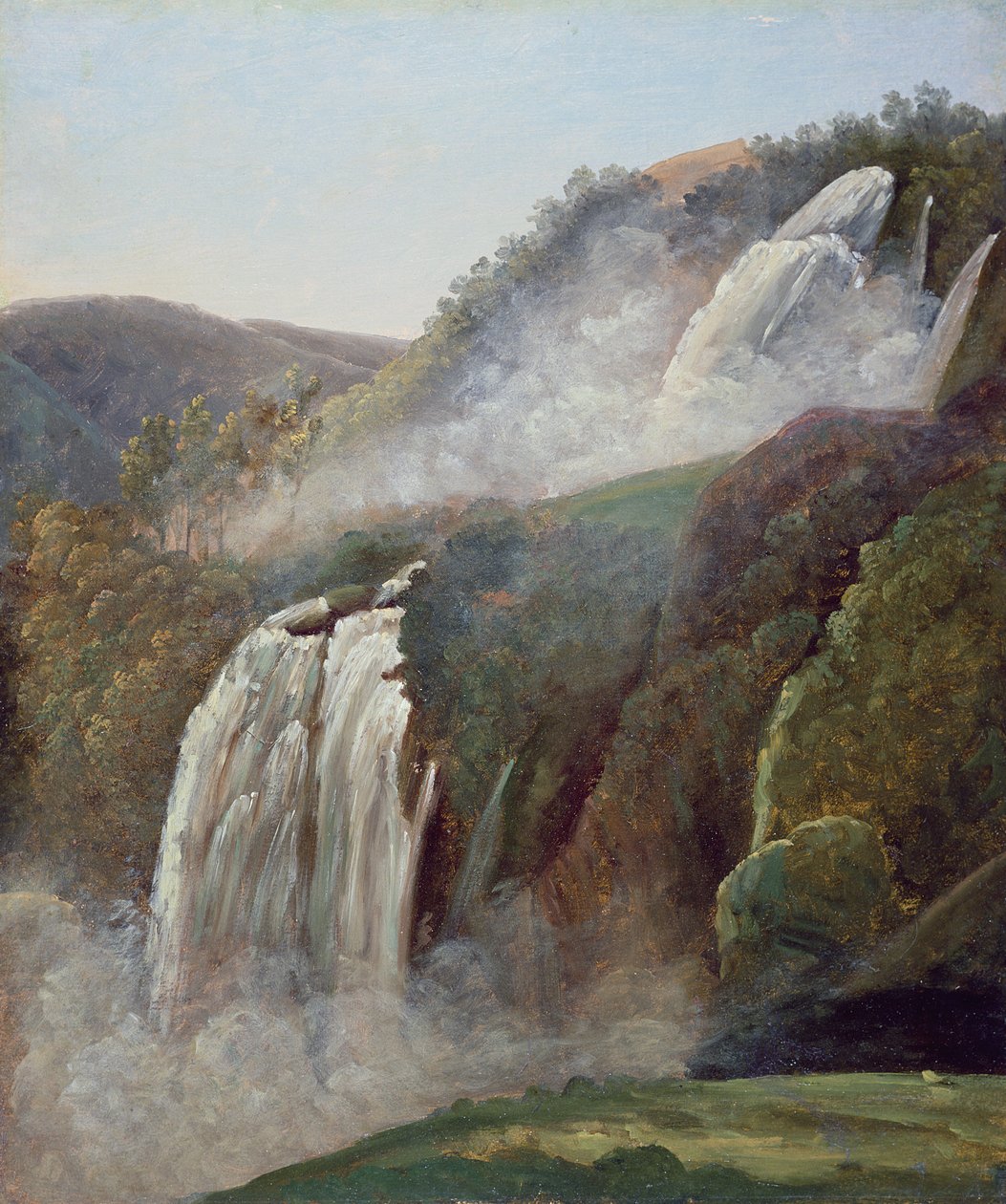 Vattenfallen i Terni (olja på papper) av George Augustus Wallis