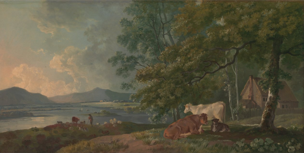 Morgon- Landskap med nötkreatur av George Barret