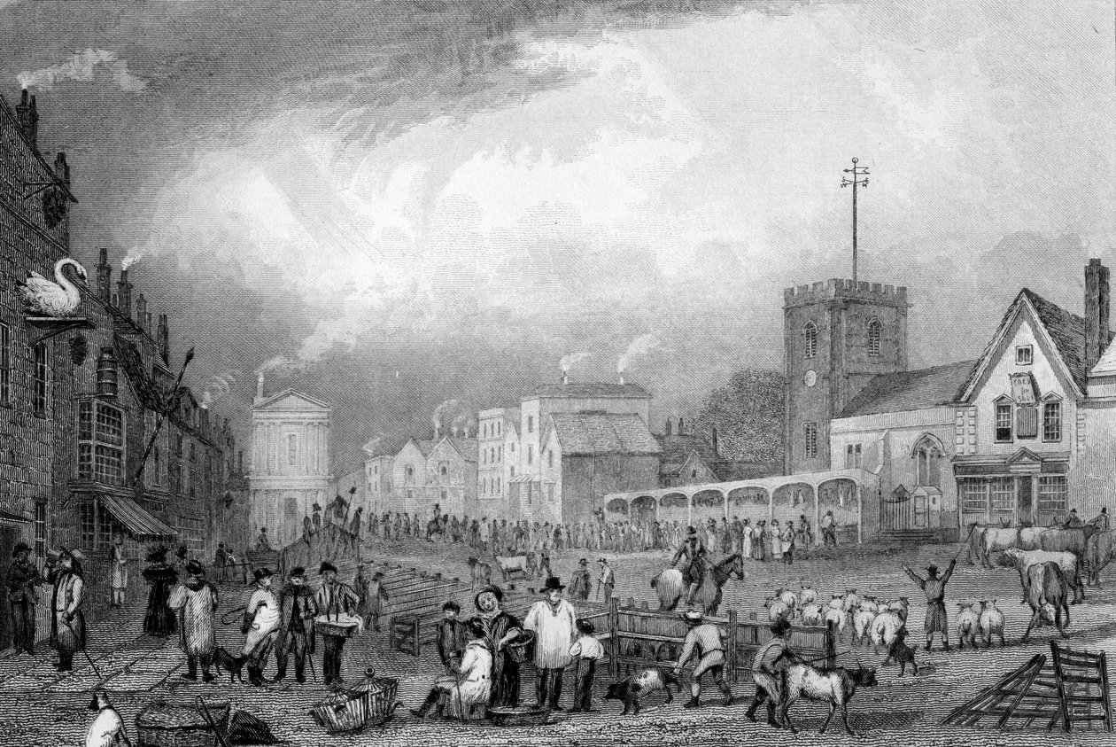 Romford, Essex, na vaneina e John Rogers, c.1832 swed av George Bryant Campion